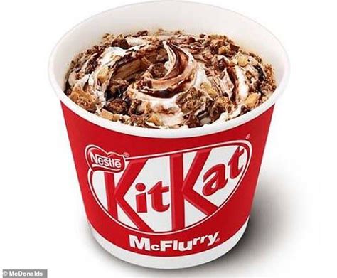 The new McFlurry flavour has chunky pieces of KitKat chocolate swirled ...