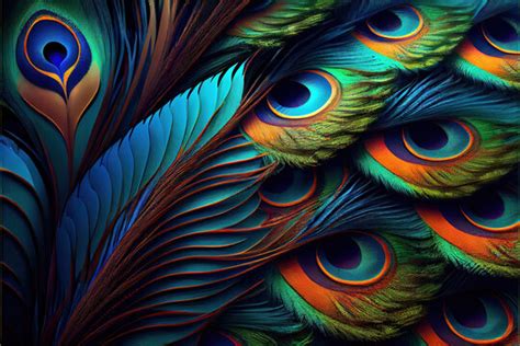 Colorful Peacock Feathers Wallpaper