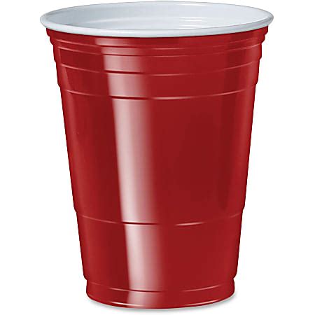 Solo® Plastic Party Cups, 16 Oz, Red, Box Of 50 Cups