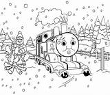 Thomas Christmas Coloring Pages sketch template