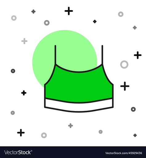 Filled outline female crop top icon isolated Vector Image