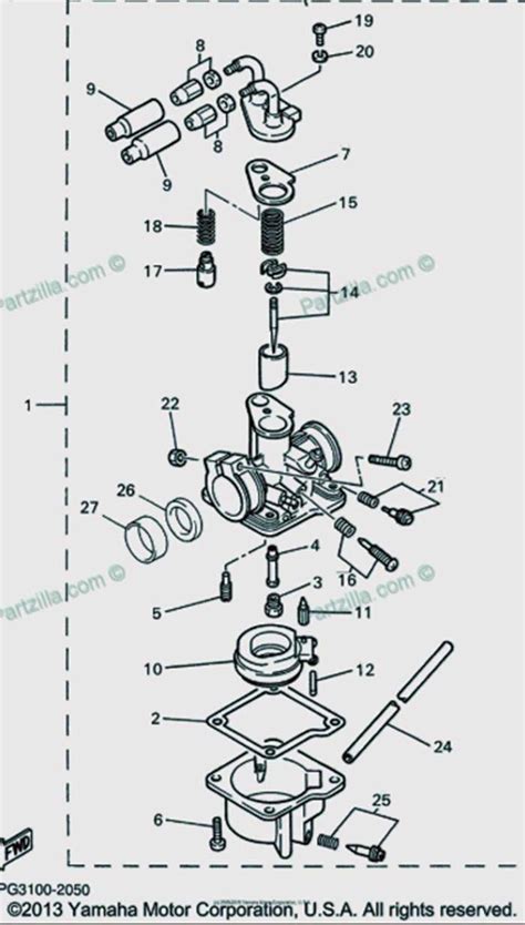 Yamaha PW50 Carburetor Diagram / Schematic - Yamaha Old Bikes List