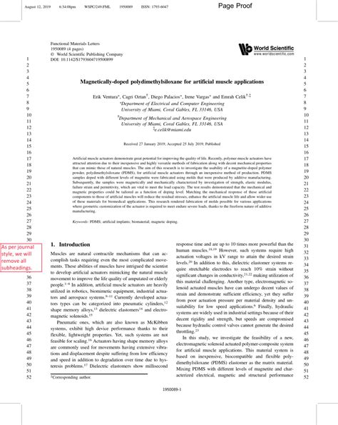 (PDF) Magnetically Doped Polydimethylsiloxane for Artificial Muscle Applications