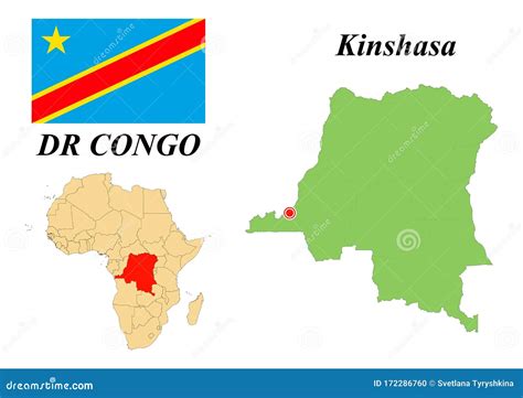 Flag Map Capital of DR Congo Stock Vector - Illustration of news ...