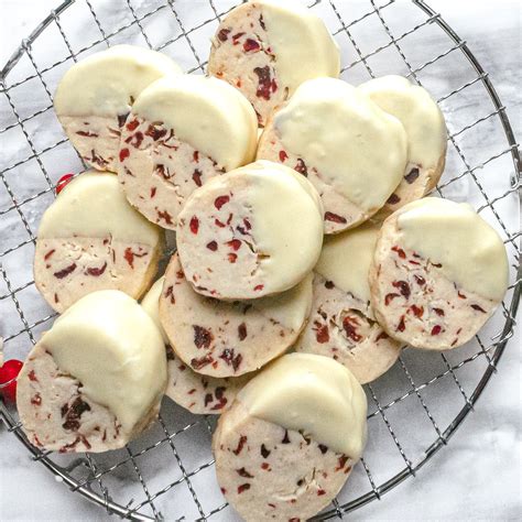 Cranberry White Chocolate Shortbread Cookies Recipe - Chenée Today