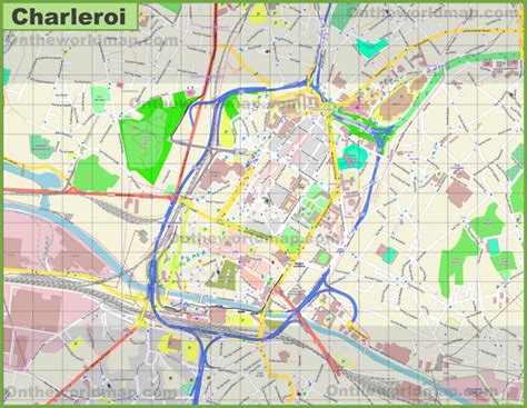 Large detailed map of Charleroi - Ontheworldmap.com