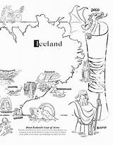 Iceland Flag Coloring Pages  Nation sketch template