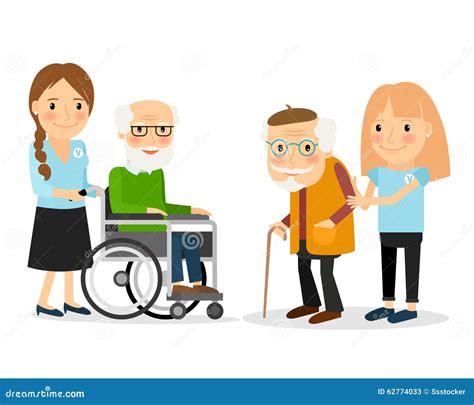 Caring For Seniors Cartoon Vector | CartoonDealer.com #62774033