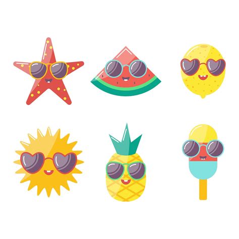 vector cartoon set of summer characters 8242592 Vector Art at Vecteezy