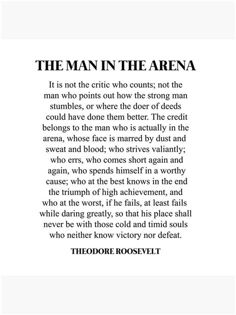 The man in the arena, Theodore Roosevelt, Daring Greatly, Quote Photographic Print by ...