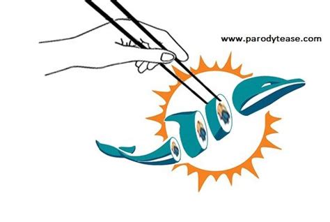 Miami Dolphins Parody Logo "Dolphin Sushi" | Sports humor, Parody, Funny nfl