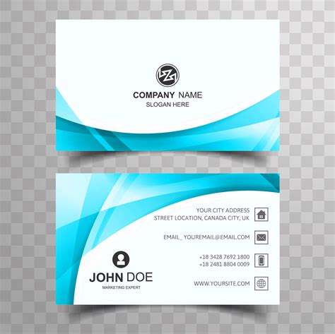 Blue wavy business card template design 241605 Vector Art at Vecteezy