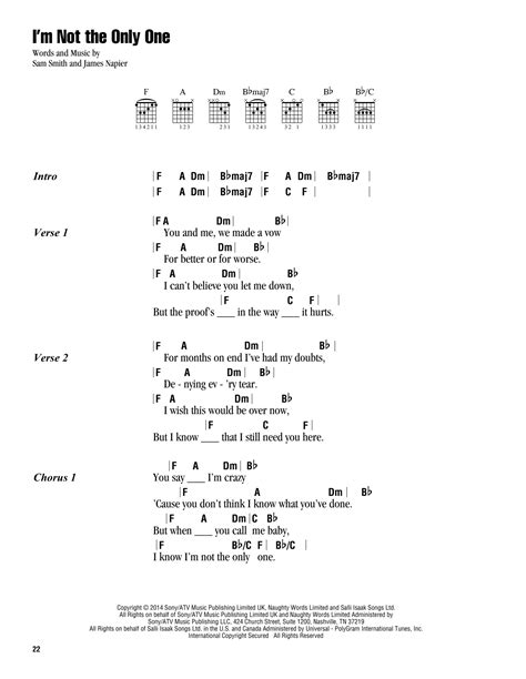 I'm Not The Only One by Sam Smith - Guitar Chords/Lyrics - Guitar Instructor