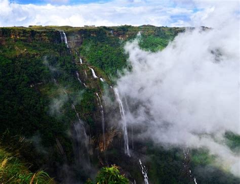 Seven Sisters Falls Cherrapunji | Nohsngithiang falls | Mawsmai falls