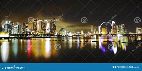 Singapore Skyline at Night stock image. Image of night - 27940255