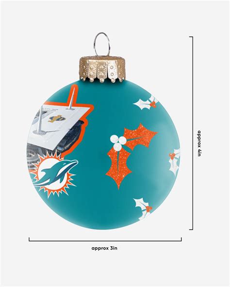 Miami Dolphins Stadium Print Glass Ball Ornament FOCO