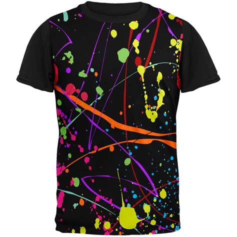 Splatter Paint Black Adult Black Back T-Shirt - Walmart.com