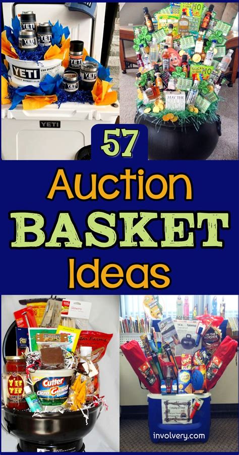 an auction basket filled with lots of items and text overlay reads,'77 ...