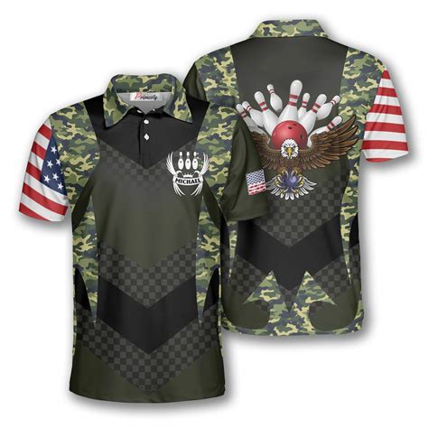 Bowling Eagle Camouflage Custom Bowling Shirts for Men - Primesty