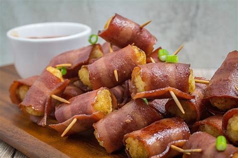 Bacon Wrapped Tater Tots • Dishing Delish