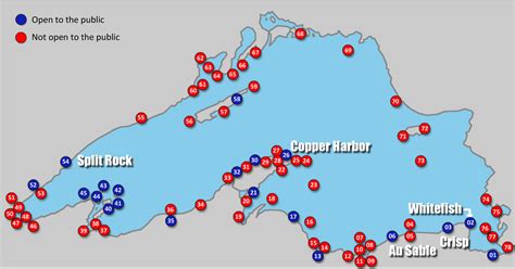 Lake Superior lighthouse map : r/MapPorn