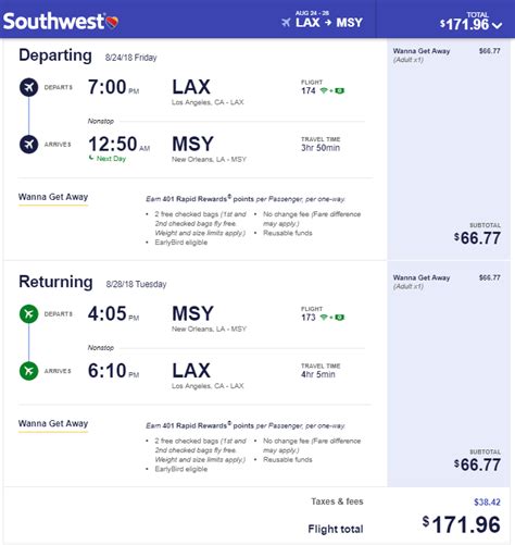 Nonstop Flights: Los Angeles to/from New Orleans $172 r/t - Southwest