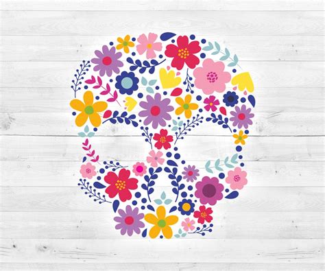 Sugar skull svg Floral skull svg Flower skull svg Sugar | Etsy