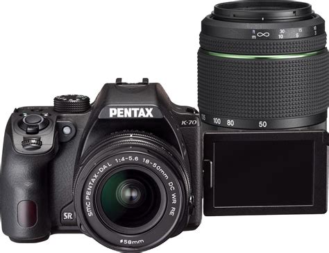 Pentax K-70 Kit (18-50mm RE WR f/4.0 - 5.6 + 50-200mm WR) Black - Skroutz.gr