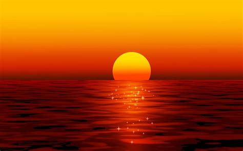 Premium Vector | Beautiful sea sunset horizon landscape