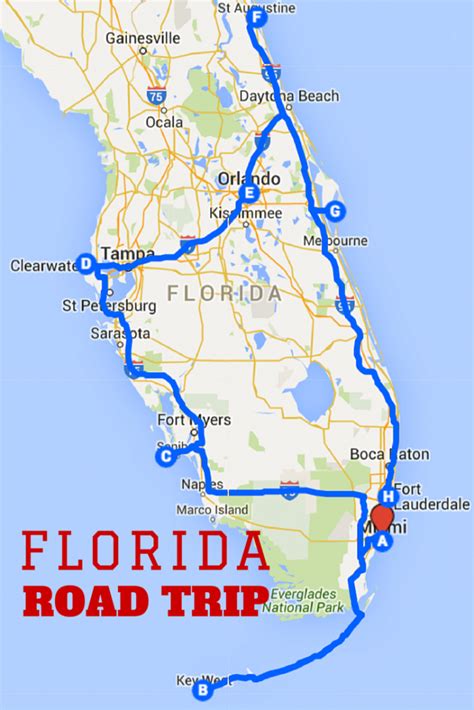 Uncover The Perfect Florida Road Trip | Voyages | Yol Gezileri - Florida Destinations Map ...