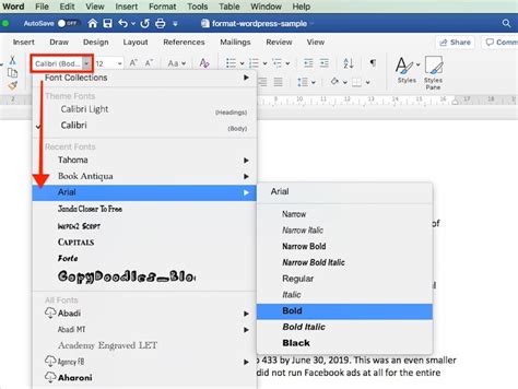 Block text style in word