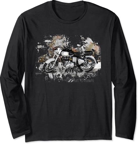 Authentic Classic Retro Vintage Motorcycle Long Sleeve T-Shirt : Amazon.co.uk: Fashion