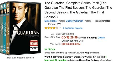 Amazon Canada Deals Of The Day: Save 52% On The Guardian: Complete ...