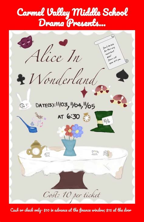 Alice-Poster | Carmel Valley Middle School PTSA