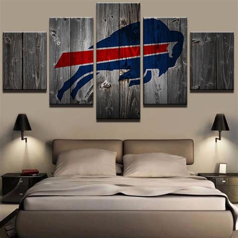 Buffalo Bills Football Barnwood Sport – 5 Panel Canvas Art Wall Decor ...