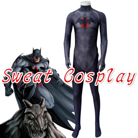 High Quality Flashpoint Batman Costume Thomas Wayne Batman Costume Printed Bodysuit Spandex ...