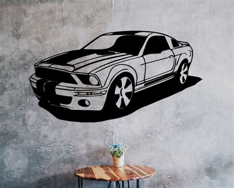 Ford Mustang Svg Cut Svg Dxf File Wall Sticker Pdf Silhouette Template ...