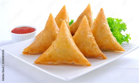 Samosa, Sambusa, Samboksa with a savory filling of chicken, mince ...