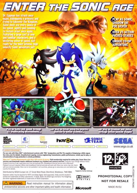 Sonic the Hedgehog (2006) Xbox 360 box cover art - MobyGames