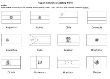 Coloring Pages Of Spanish Speaking Flags