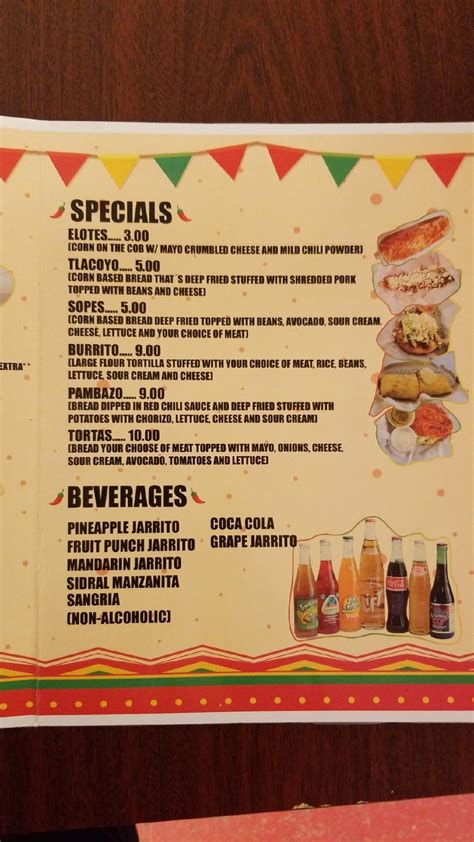 Menu at Taco Movil Los Chilangos restaurant, Lima, N Cole St