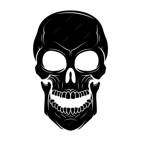 Premium Vector | Hand drawn halloween skull silhouette