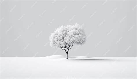 Premium AI Image | Minimalist White Tree on White Wallpaper