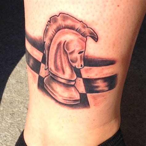 My first tattoo. Very impressed with it. #tattoo #knight #chess #horse ...