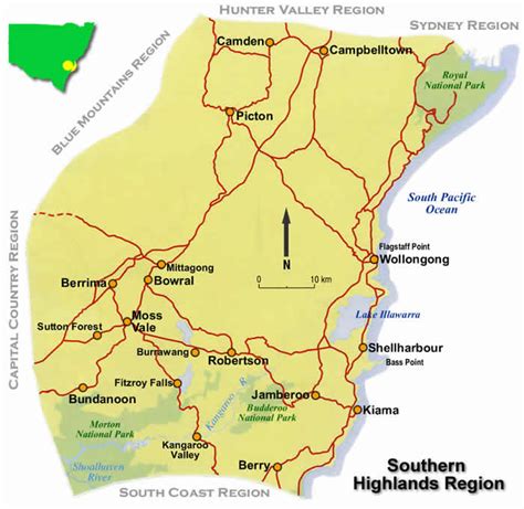 Road Maps Southern Highlands Region Map Nsw