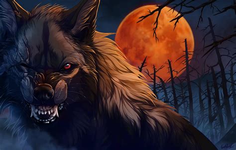 Blood Moon Red Wolf Wallpaper ~ wolf wallpaper