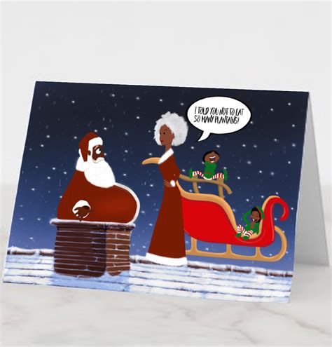 Black Santa Christmas Card | Funny Afro-Caribbean Christmas Card - Doria Adoukè