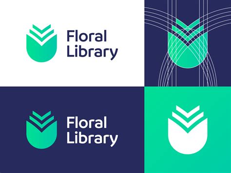 Floral Library - Logo Design Variations | Library logo, Book logo, Logo design