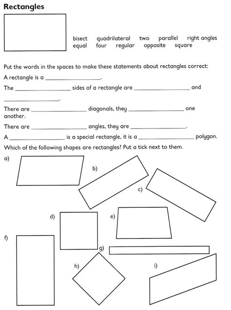 Properties Of Quadrilaterals Worksheet