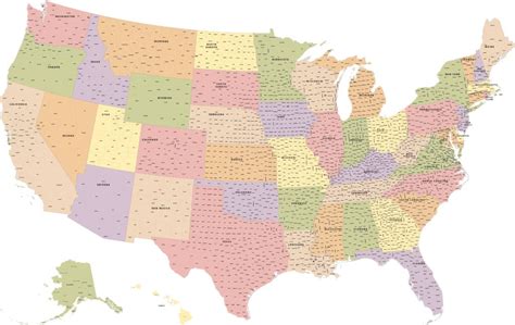 USA with Counties Map | Digital Vector | Creative Force